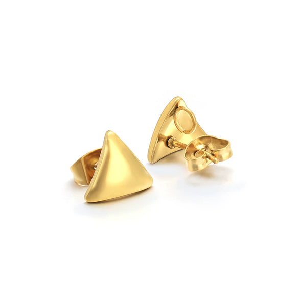 Stainless Steel Geometric Triangle 18K Vacuum Plated Solid Color Earrings Jewelry Accessories