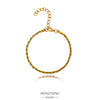 Stainless Steel Geometric Twist Chain Necklace And Bracelet Electroplated