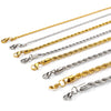 Stainless Steel Geometric Twist Chain Necklace And Bracelet Electroplated