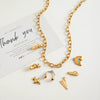 Stainless Steel Geometric Twist Cross Chain Necklace Jewelry With Electroplating