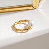Stainless Steel Geometric Twist Ring Electroplated Jewelry For Women