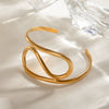 Stainless Steel Geometric Twisted Open Bracelet With Electroplating Treatment Simple Design