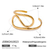 Stainless Steel Geometric Twisted Open Bracelet With Electroplating Treatment Simple Design
