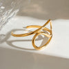 Stainless Steel Geometric Twisted Open Bracelet With Electroplating Treatment Simple Design