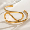 Stainless Steel Geometric Twisted Open Bracelet With Electroplating Treatment Simple Design