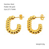 316L Stainless Steel Geometric Twisted Spiral Pattern Electroplated Women's Earrings