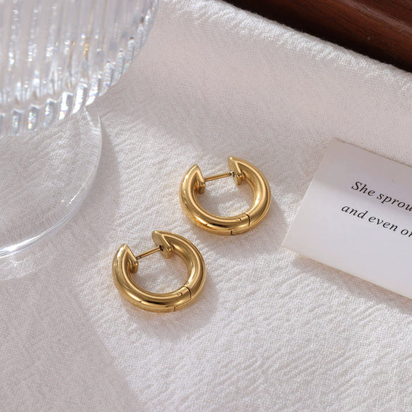 Stainless Steel Geometric U Shape Diamond Electroplated Unisex Earrings