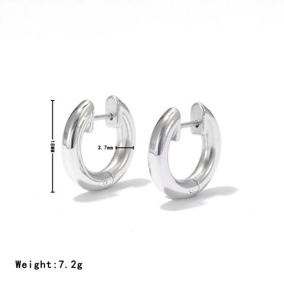 Stainless Steel Geometric U Shape Diamond Electroplated Unisex Earrings