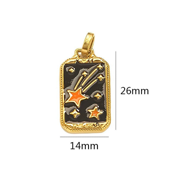 Stainless Steel Geometric U Shape Tarot Pendant Electroplated Handmade Jewelry Accessories