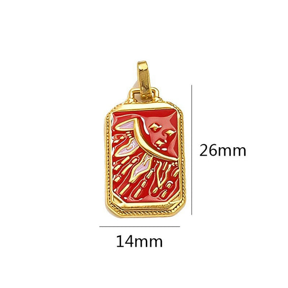 Stainless Steel Geometric U Shape Tarot Pendant Electroplated Handmade Jewelry Accessories