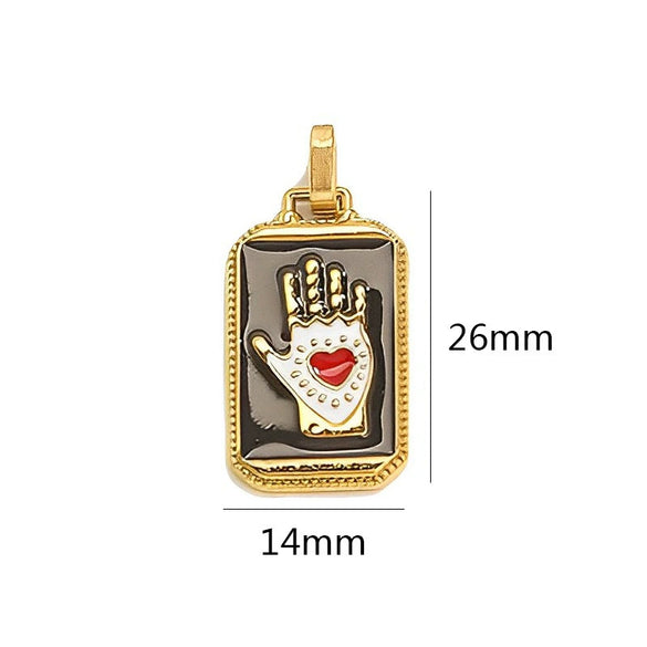 Stainless Steel Geometric U Shape Tarot Pendant Electroplated Handmade Jewelry Accessories