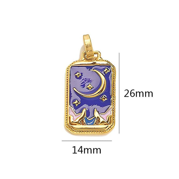 Stainless Steel Geometric U Shape Tarot Pendant Electroplated Handmade Jewelry Accessories