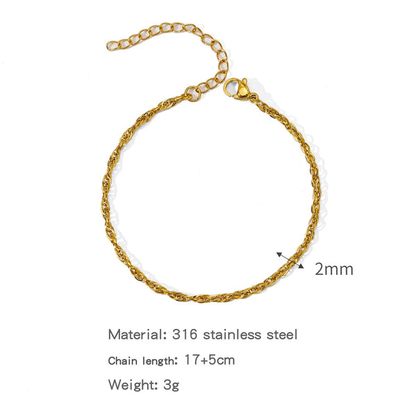 Stainless Steel Geometric Unisex Bracelet Electroplated