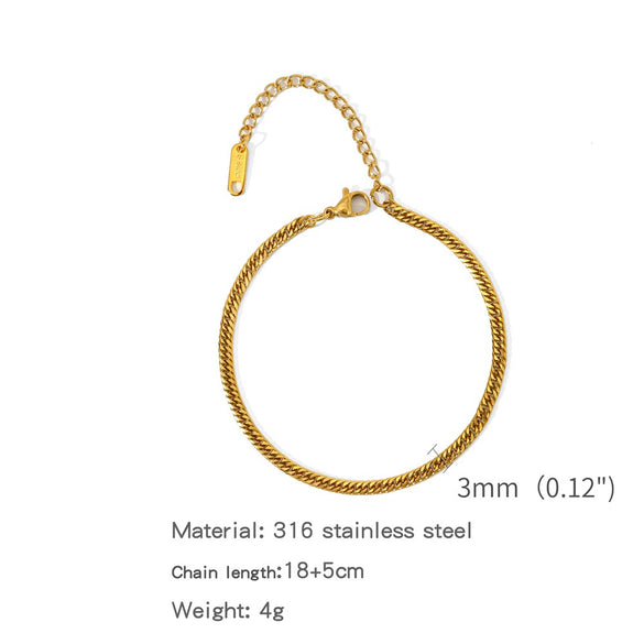 Stainless Steel Geometric Unisex Bracelet Electroplated