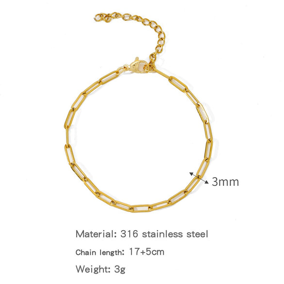 Stainless Steel Geometric Unisex Bracelet Electroplated