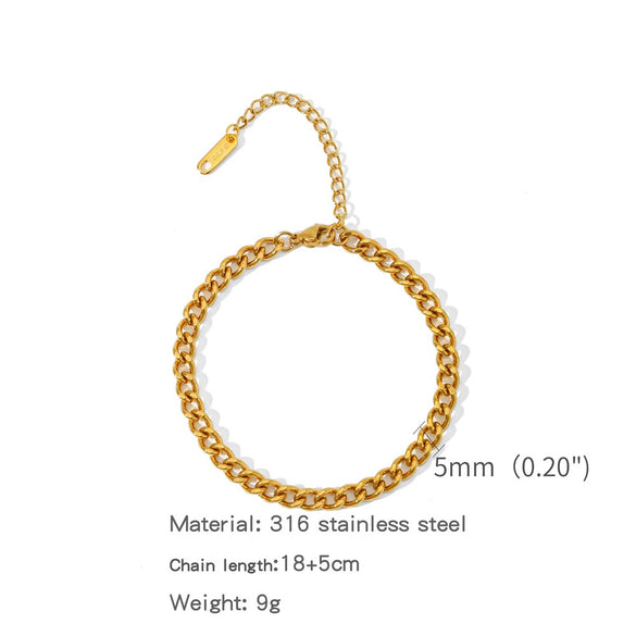 Stainless Steel Geometric Unisex Bracelet Electroplated