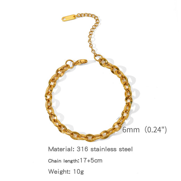 Stainless Steel Geometric Unisex Bracelet Electroplated