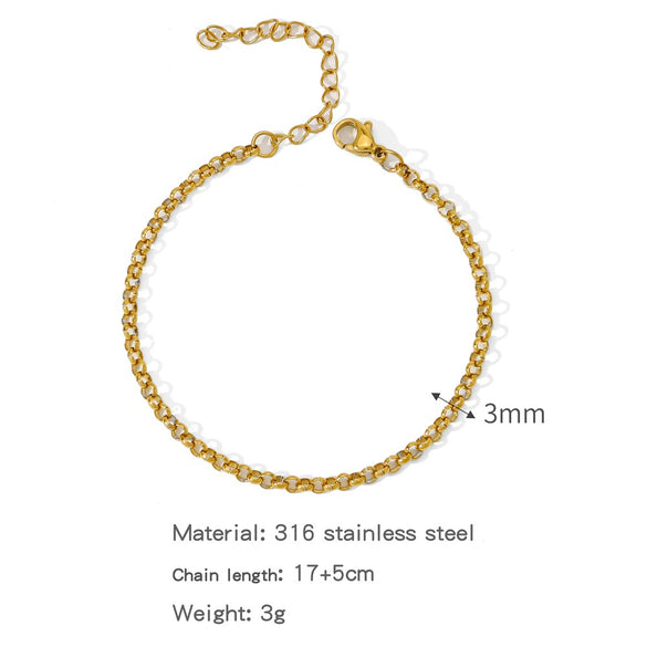 Stainless Steel Geometric Unisex Bracelet Electroplated