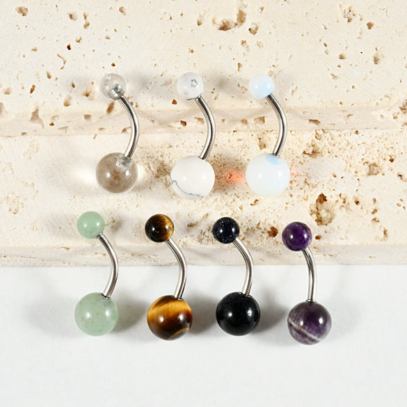 Stainless Steel Geometric Unisex Umbilical Ring