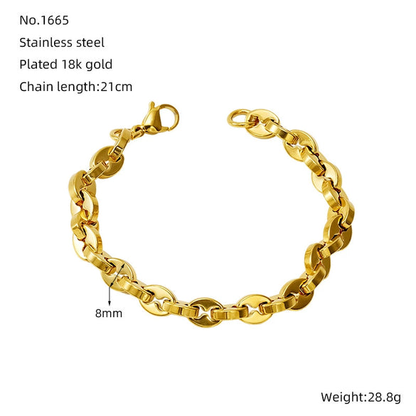 Stainless Steel Geometric Unlimited Symbol Electroplated Fashion Unisex Bracelet Jewelry