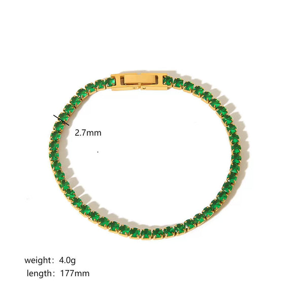 Stainless Steel Geometric Ushape Diamond Inlaid Unisex Bracelet