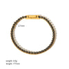 Stainless Steel Geometric Ushape Diamond Inlaid Unisex Bracelet