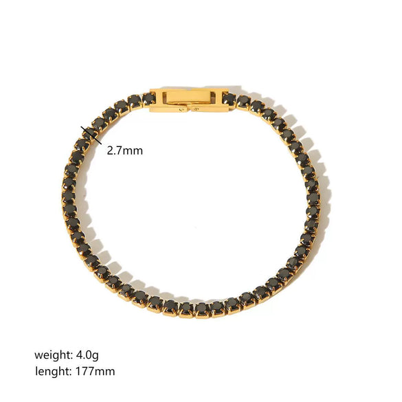 Stainless Steel Geometric Ushape Diamond Inlaid Unisex Bracelet