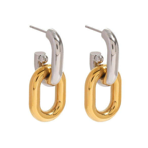 Stainless Steel Geometric Ushape Electroplated Women's Earrings