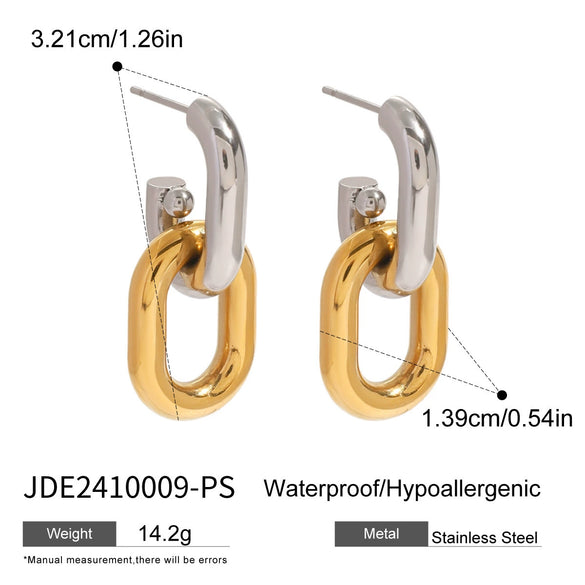 Stainless Steel Geometric Ushape Electroplated Women's Earrings