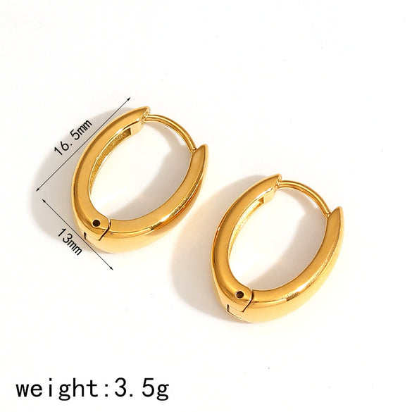 Stainless Steel Geometric Ushape Electroplating Unisex Earrings