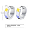Stainless Steel Geometric Ushaped Colorful Earrings