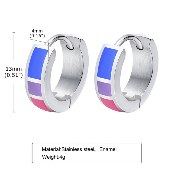Stainless Steel Geometric Ushaped Colorful Earrings