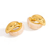 Stainless Steel Geometric Ushaped Drop Earrings With Electroplating