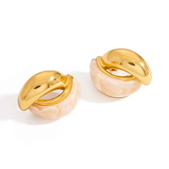 Stainless Steel Geometric Ushaped Drop Earrings With Electroplating