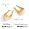 Stainless Steel Geometric Ushaped Drop Earrings With Electroplating