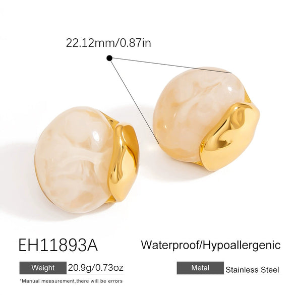 Stainless Steel Geometric Ushaped Drop Earrings With Electroplating