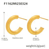 316L Stainless Steel Geometric Ushaped Pvd Plated Light Luxury Earrings