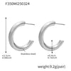 316L Stainless Steel Geometric Ushaped Pvd Plated Light Luxury Earrings