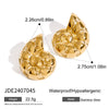 Stainless Steel Geometric Vintage Ocean Style Earrings Electroplated 18K Gold
