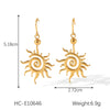 Stainless Steel Geometric Vortex Sun Electroplated Women's Earrings