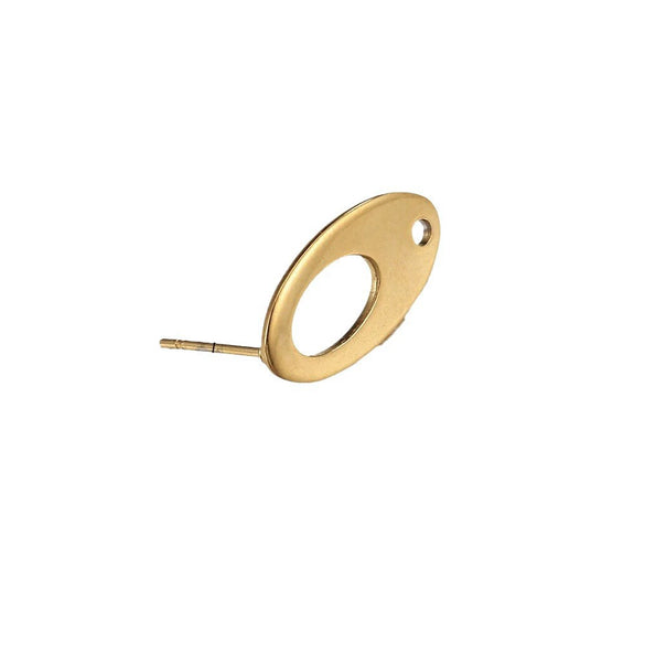 Stainless Steel Geometric Water Drop And Round Earrings Handmade With Electroplating