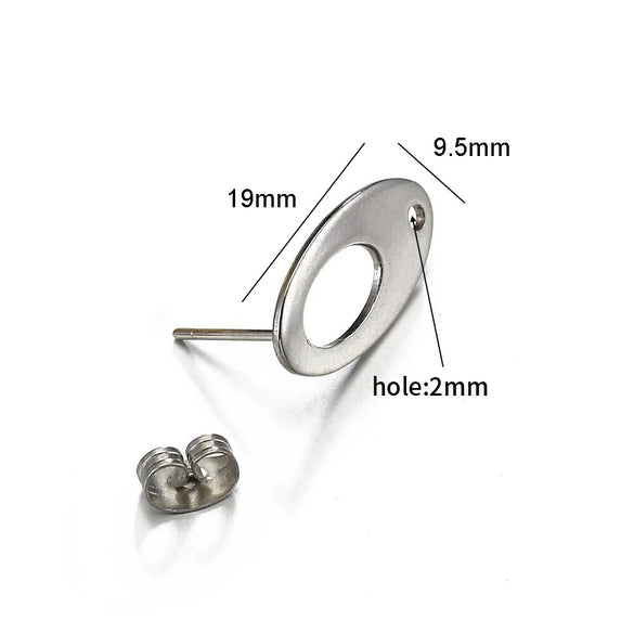 Stainless Steel Geometric Water Drop And Round Earrings Handmade With Electroplating