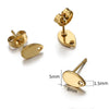 Stainless Steel Geometric Water Drop And Round Earrings Handmade With Electroplating