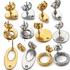 Stainless Steel Geometric Water Drop And Round Earrings Handmade With Electroplating