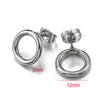 Stainless Steel Geometric Water Drop And Round Earrings Handmade With Electroplating