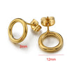 Stainless Steel Geometric Water Drop And Round Earrings Handmade With Electroplating