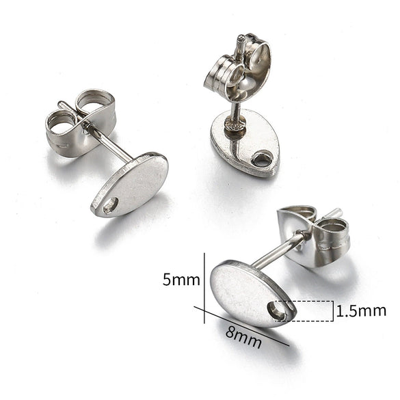 Stainless Steel Geometric Water Drop And Round Earrings Handmade With Electroplating