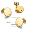 Stainless Steel Geometric Water Drop And Round Earrings Handmade With Electroplating