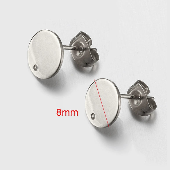 Stainless Steel Geometric Water Drop And Round Earrings Handmade With Electroplating
