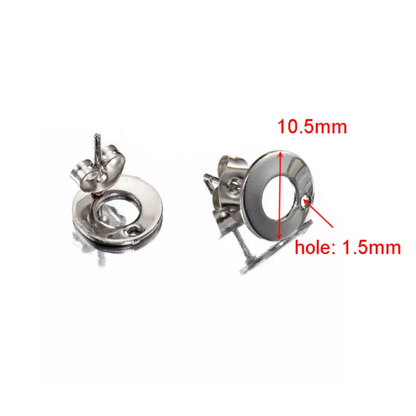 Stainless Steel Geometric Water Drop And Round Earrings Handmade With Electroplating